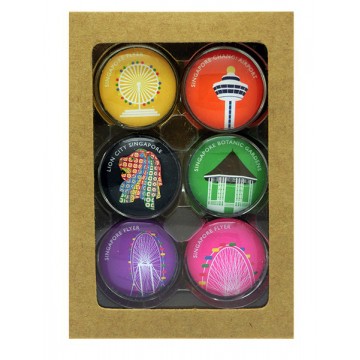 GLASS MAGNET ROUND SINGAPORE FLYER MULTI