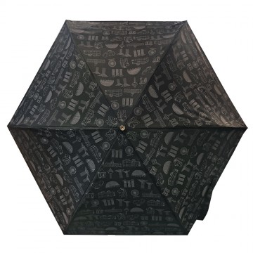 FOLDABLE UMBRELLA MOTIF BLACK (LIGHTWEIGHT & UV COATED)